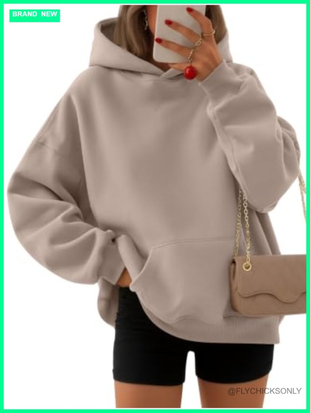 Oversized Fleece Hoodie Sweatshirt Cotton Polyester Pullover